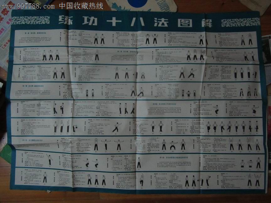 练功十八法图解【1980年1印全开】-价格:35元-se12354223-年画\/宣传画-零售-中国收藏热线