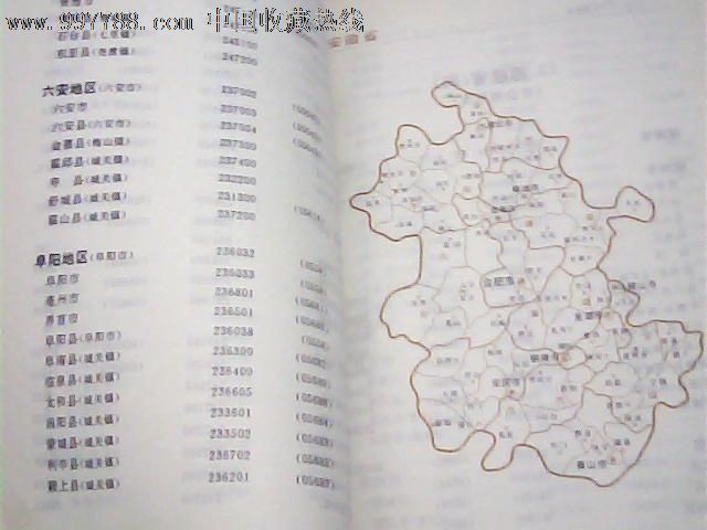 中国行政区划邮政编码长途区号简明手册(1992