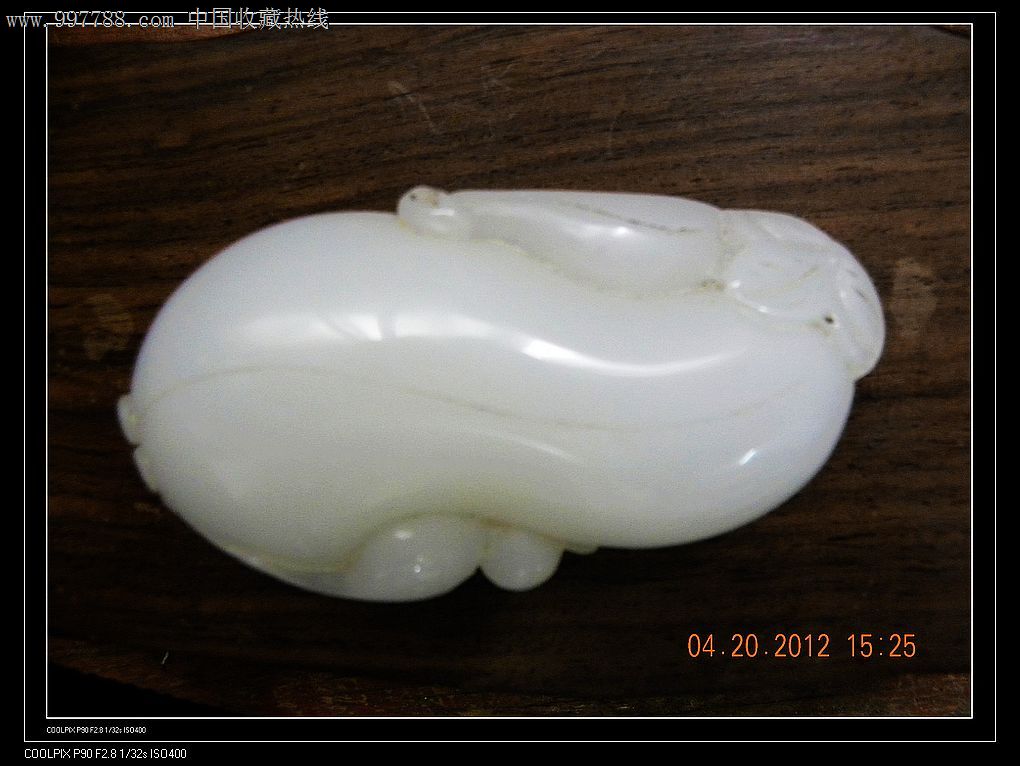 和田玉,韩玉福禄寿(葫芦曽)手把件-价格:400元