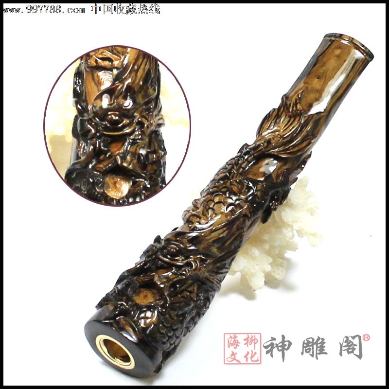 神雕阁海柳烟嘴厂家直销正品血柳雕刻烟嘴