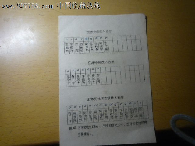 选举票_代表\/选民证明_珍宝铺