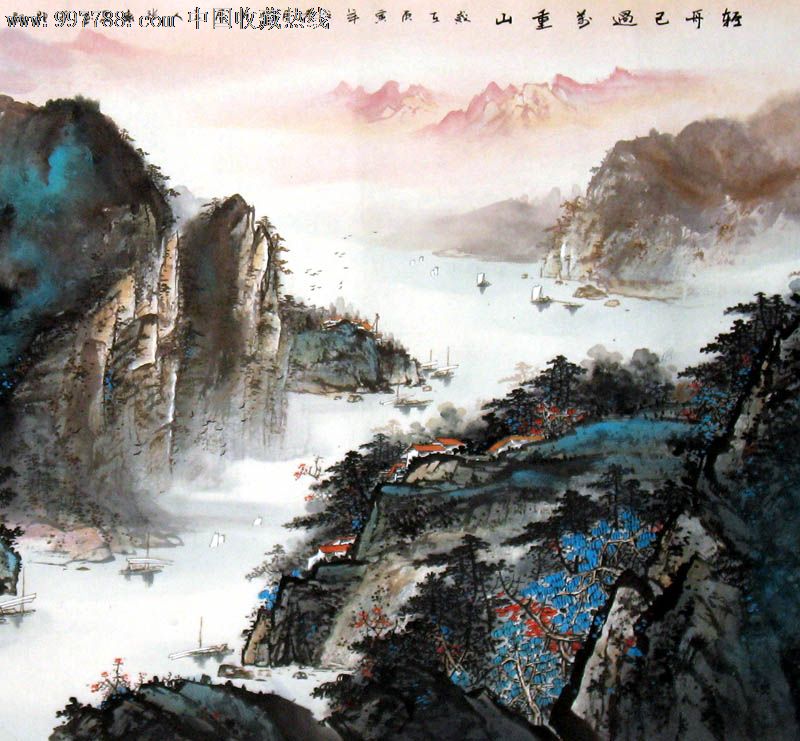 张春丽,实力派,泼彩山水画,收藏送礼,装饰精品,21360,山水国画原作