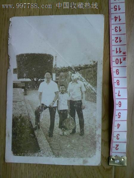 东南亚公园一角,南洋华侨合影,老照片-- 小型合