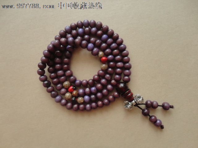 然正宗紫罗兰108颗佛珠手链菩提隔珠紫苏木念