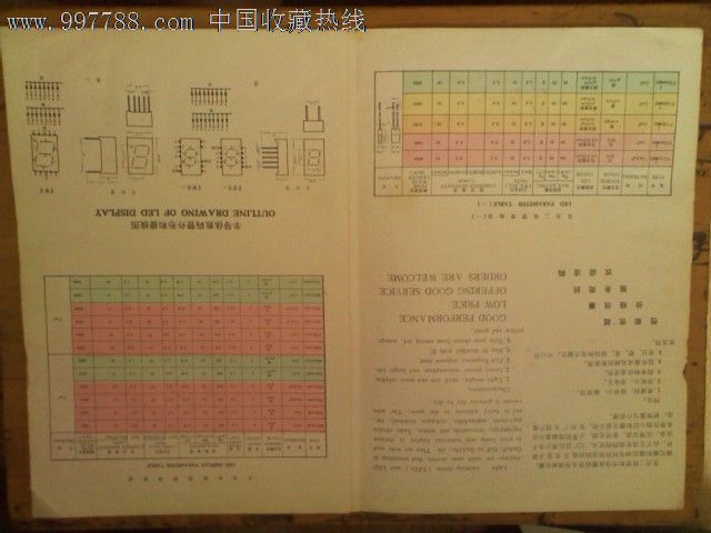 印月发光二极管半导体数码管参数表-价格:10元