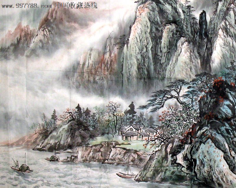 李知明/国画/山水画/四尺/青山绿水流不尽/19510