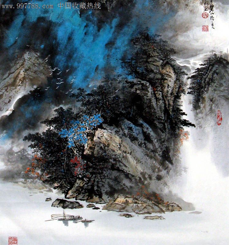 张春丽/国画/山水画/四尺/湖山清韵图/21352