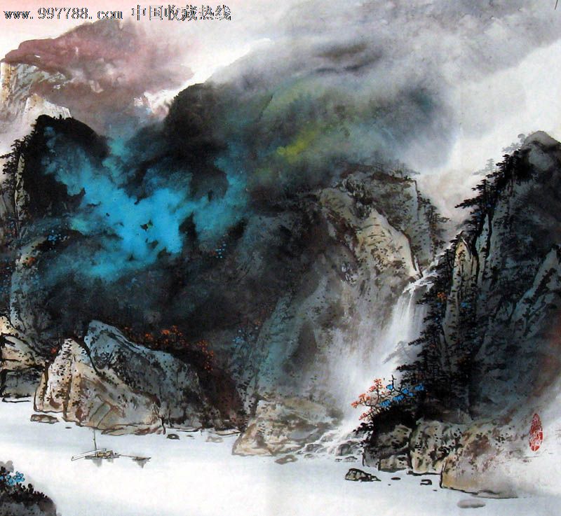张春丽/国画/山水画/四尺/山势尽与江流东/21359