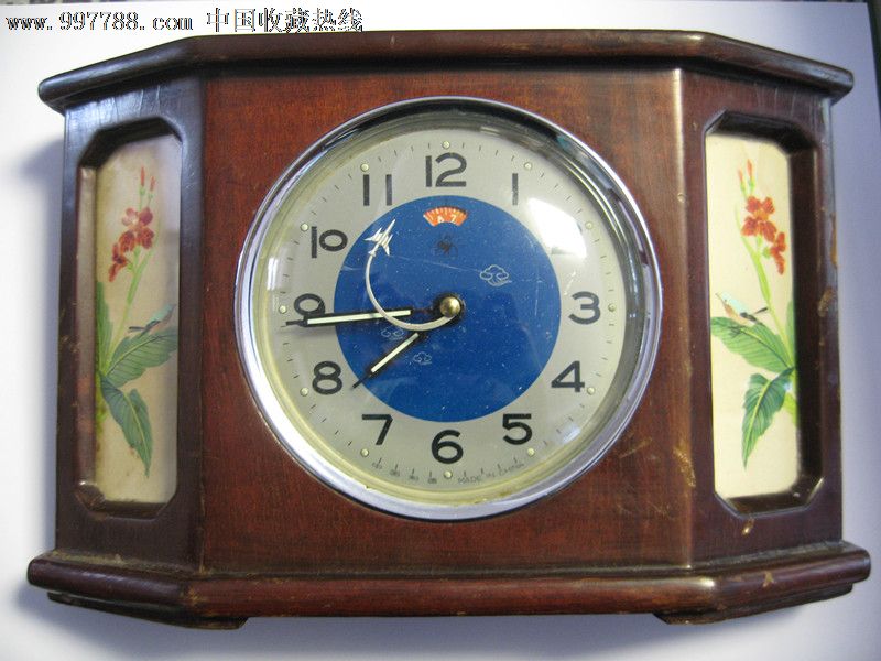 金鸡牌手绘花鸟老钟表-价格:260元-se13405441-闹钟\/马蹄表-零售-中国收藏热线