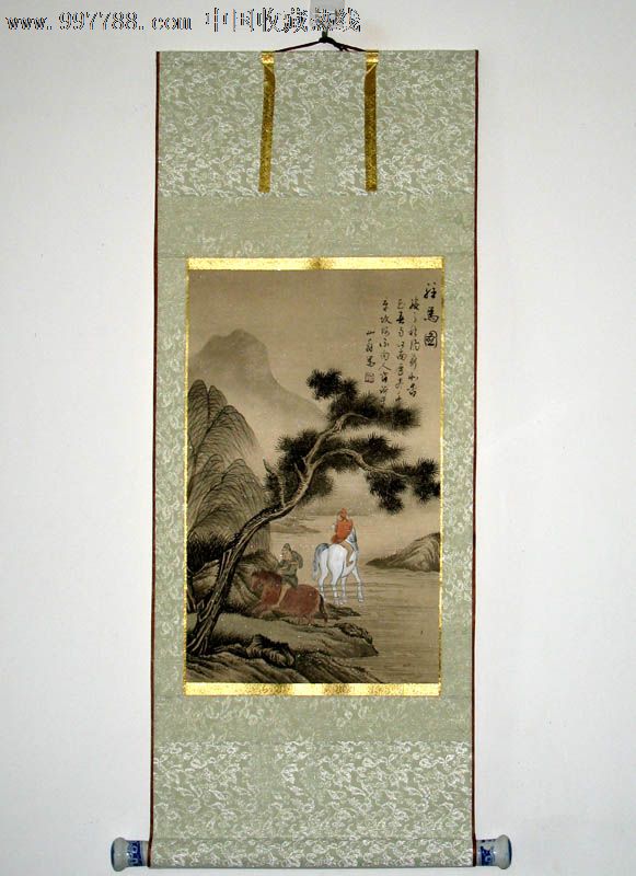 【立轴类】山翁山水画,驻马图,精美礼品装饰画,推荐收藏,z2135