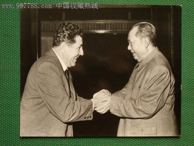 毛泽东主席接见阿尔巴尼亚党政代表团,老照片