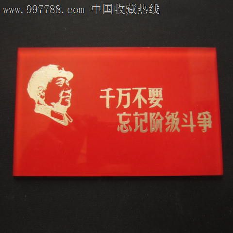 【千万不要忘记阶级斗争】手工有机玻璃章_毛主席像章_东北杂货铺【中国收藏热线】