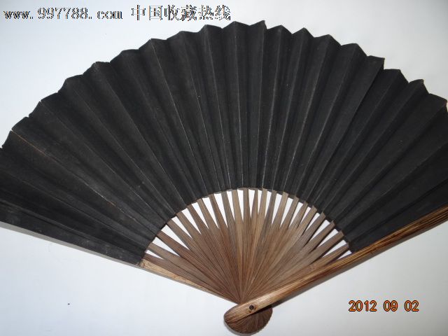 全棕竹黑纸扇_折扇_求索阁