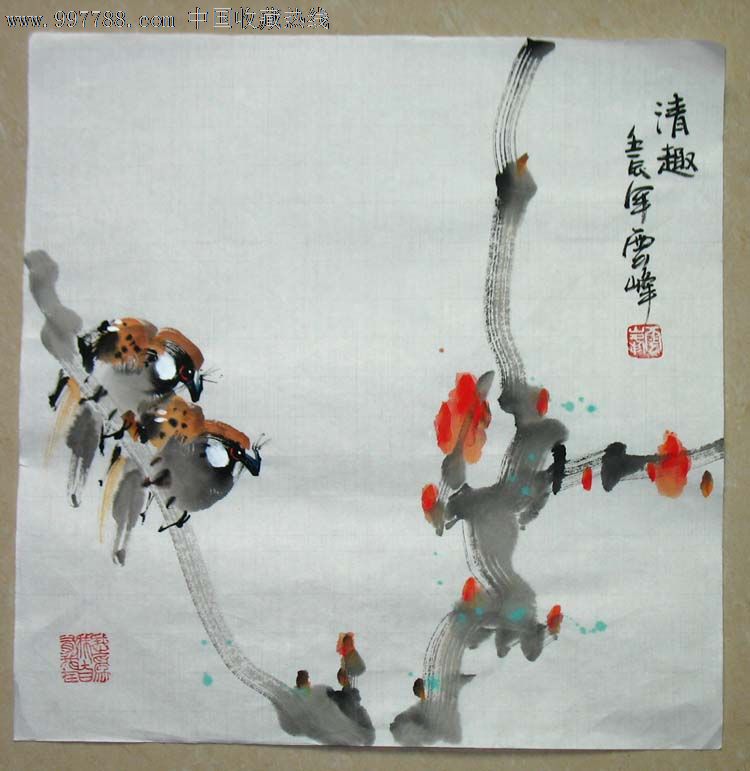 岭南派画家云峰花鸟小品008