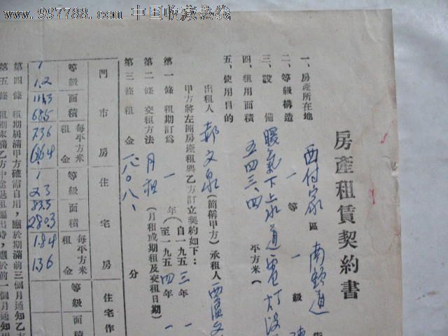 房屋租赁契约书_合同\/契约_忻口晋商古物铺【中国收藏热线】