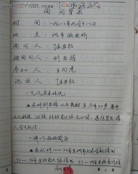 (*安警察史料)帮教合同综合材料审讯笔录交待书