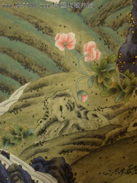 原裱湛如马晋款工笔"松下飞禽图"立轴,古松苍翠有节,溪水灵芝山石,饶