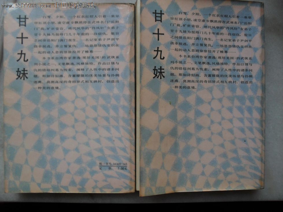 甘十九妹,小说\/传记,武侠小说,八十年代(20世纪