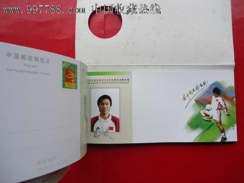中国国家足球队获2002年世界杯决赛资格邮资