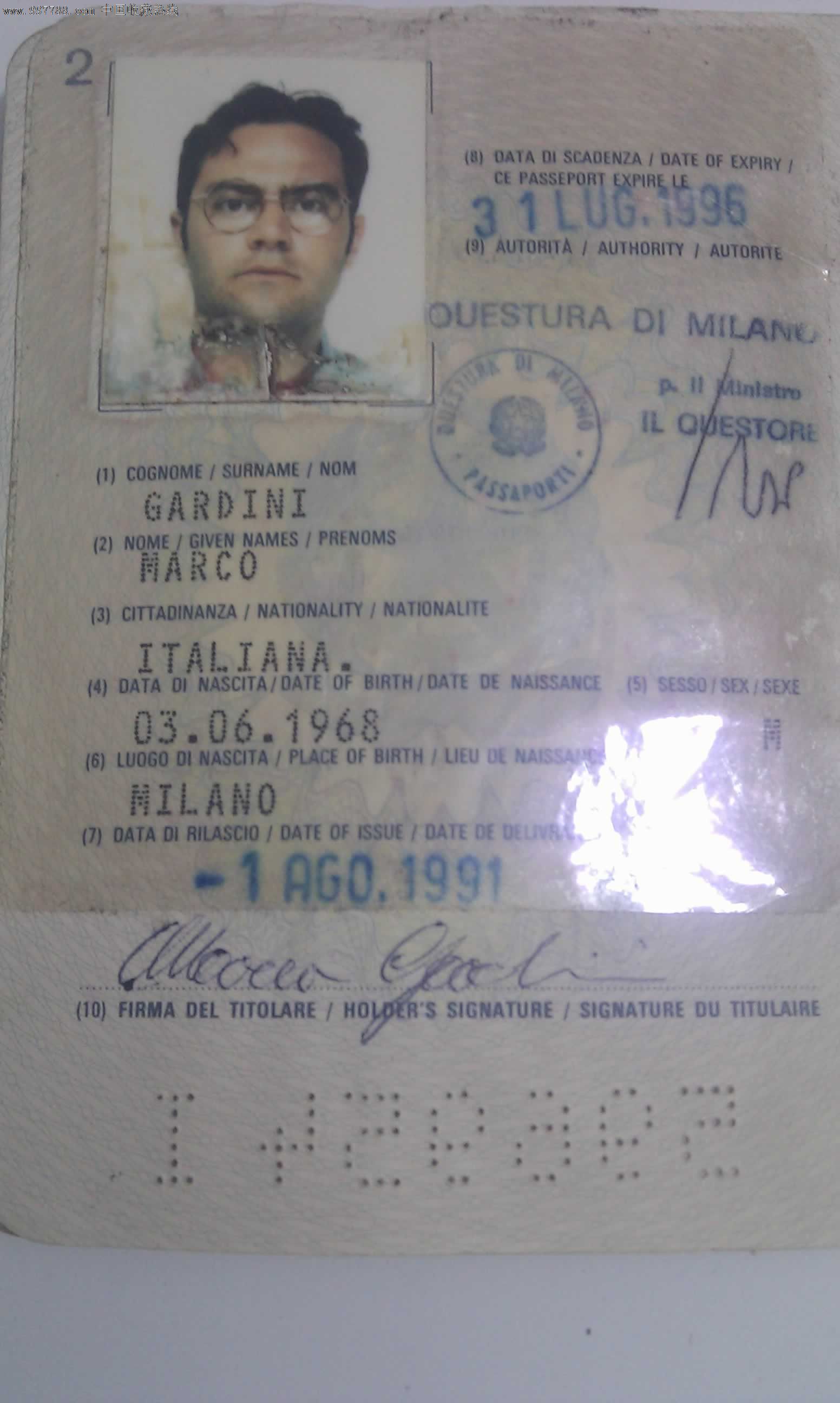 意大利护照-价格:800元-se14399939-护照\/身份