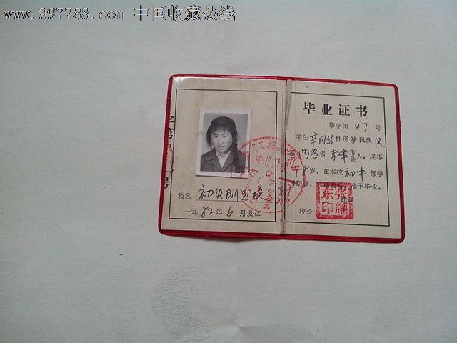 1982年立项塑料【红证书皮】毕业科学研究高中语文教育图片