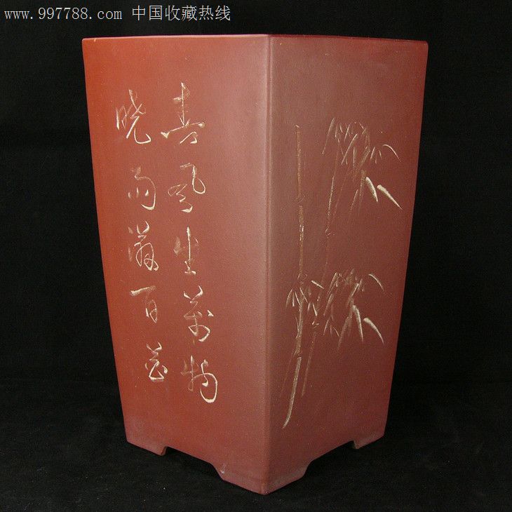 中国宜兴款,紫砂兰花花盆-价格:500元-se1498