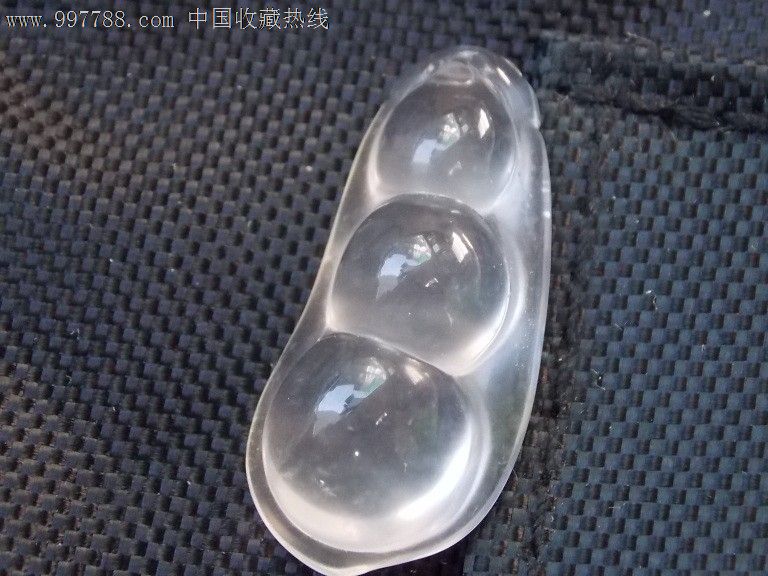 天然水沫玉玻璃种冰种水沫子四季豆挂件2号