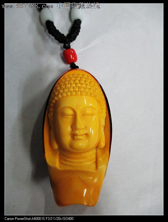 鹤顶红释迦摩尼挂坠,骨制饰品,骨制吊坠,年代不详,其他材质,雕刻,se