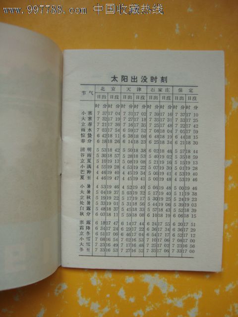1974年袖珍农历---北京市日历厂