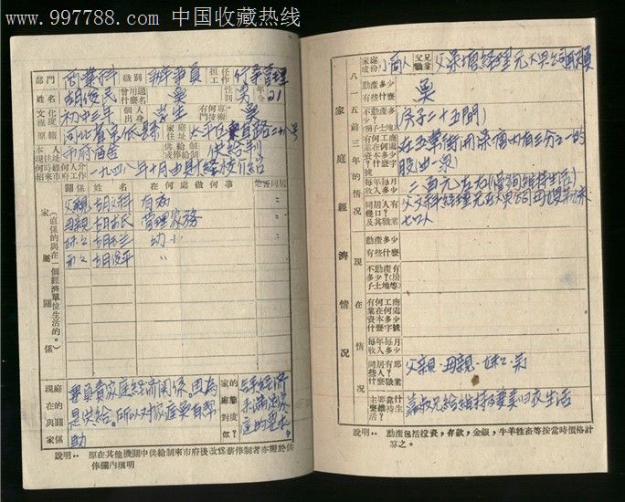 解放前1949年9月14日哈尔滨特别市政府职员履
