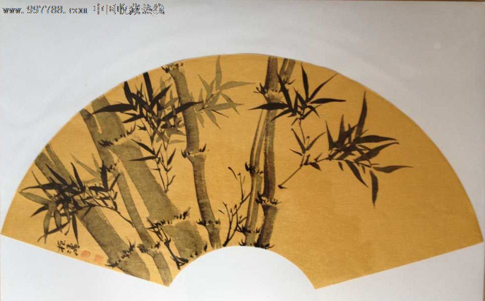 蒋振涛扇面-竹子5,花鸟国画原作,竹木画原画,其他画法,21世纪10年代