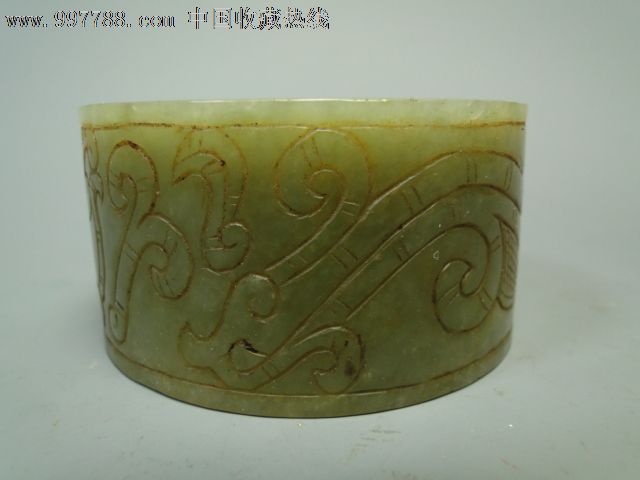 古玩  杂项       品老玉宋代阴刻发箍;  古董 玉石玉器玉雕 古玩