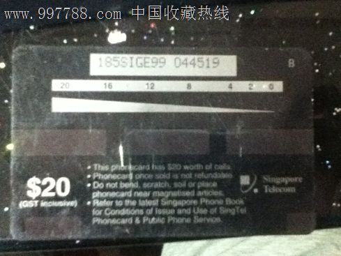 GST,inclusive$20新加坡电信充值卡_电话IC卡