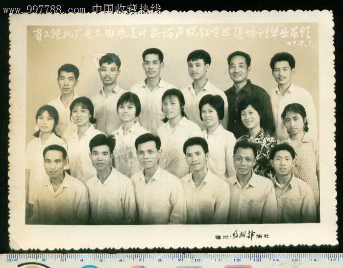 1977年(福建)省轻机厂电工班欢送叶家福卢晓红