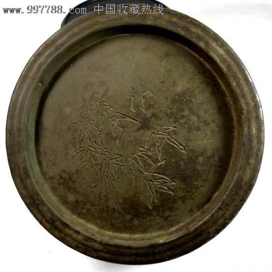 解放初:南窑花家诗文刻竹澄泥蟋蟀盆