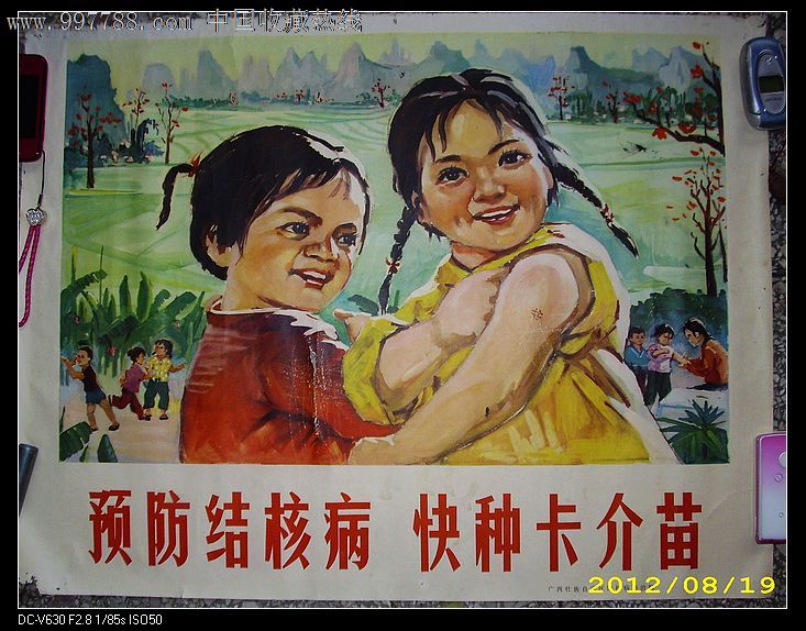 预防结核病快种卡介苗(上过墙,原样,无修补)_年画\/宣传画_纸品收藏之家【中国收藏热线】