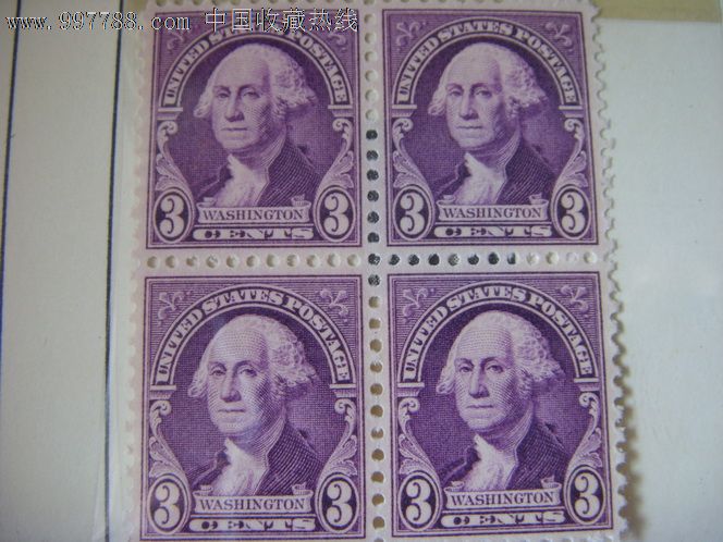美国总统邮票(华盛顿)1932年(12个4方连)-美洲