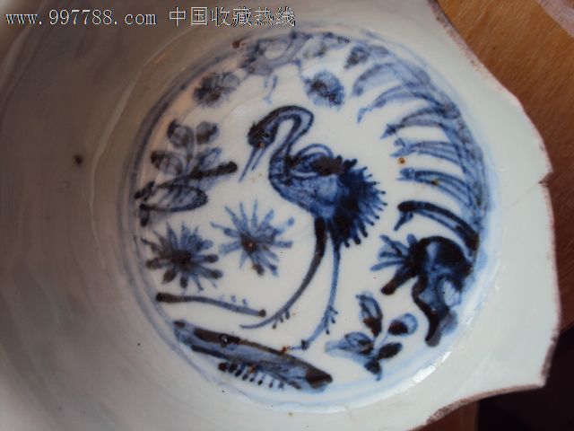 弘治鹤纹残碗标注机械线大全图纸图片