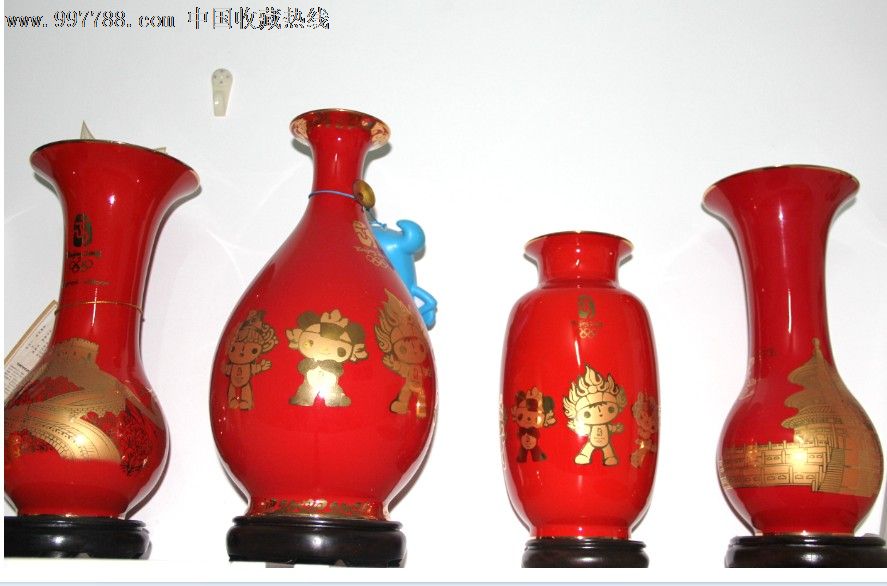 奥运瓷器之四平八稳,红釉瓷,珊瑚红,21世纪初,