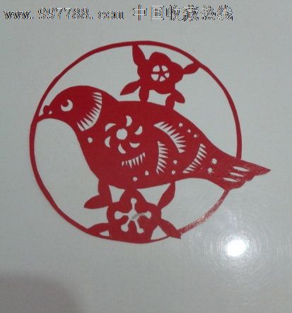 小鸟剪纸,剪纸\/窗花,九十年代(20世纪),山东,花鸟,单件,se15899038,零售,中国收藏热线
