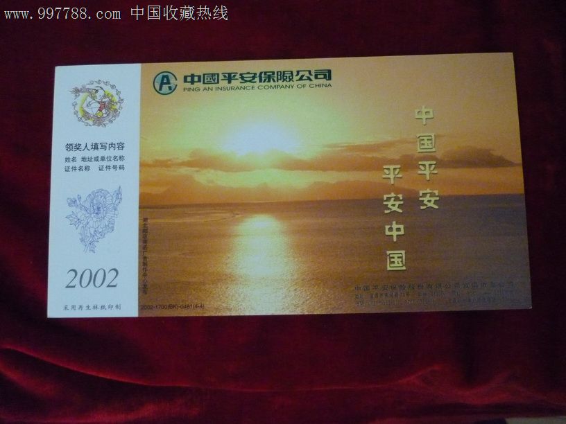中国平安保险公司2002-1700(BK)-0481(4-4)-价