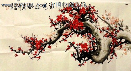 商品点评:红梅迎春_花鸟国画原作__竹木画原画__水墨/写意画法__21