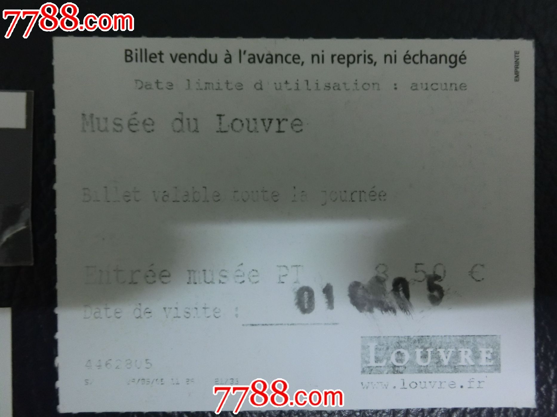 外国门票---法国卢浮宫博物馆门票--1张_旅游景