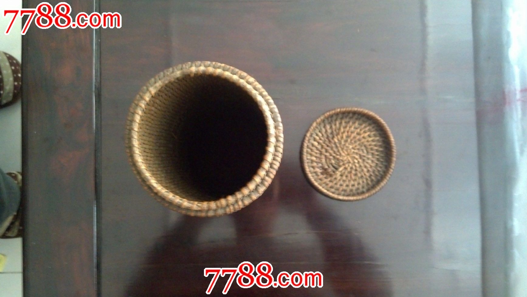 古玩古董收藏品【清代老番盒藤子】(包老)(精品