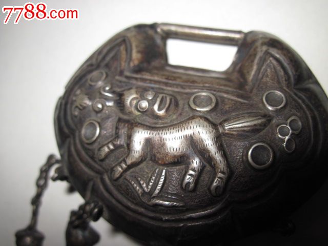 状元及第动物锁_银锁\/银项链_纸醉金迷缘藏阁