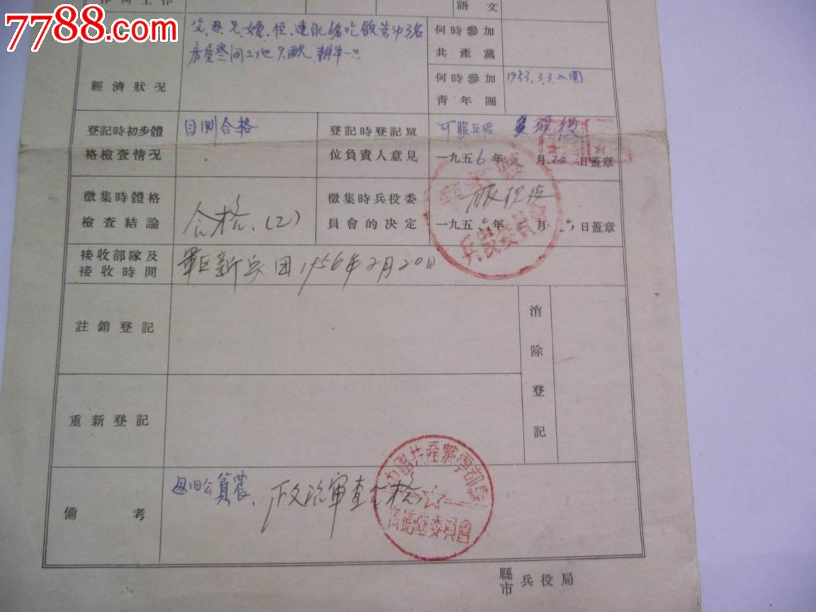 兵役登记表-结婚\/婚育证明--se17159860-零售