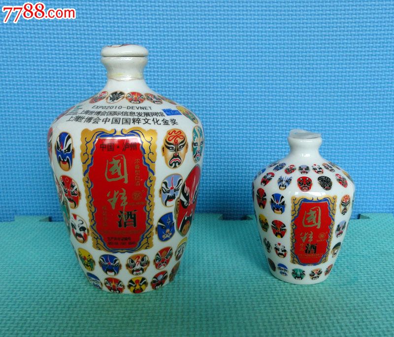酒瓶收藏，国粹酒(京剧脸谱)，艺术酒瓶一对-价格:35元-se17171049-酒瓶-零售-中国收藏热线
