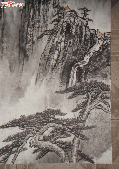 5318老画家山水画,约57*100厘米(黄山系列之一)
