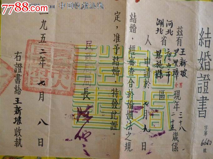 阴阳连体结婚证