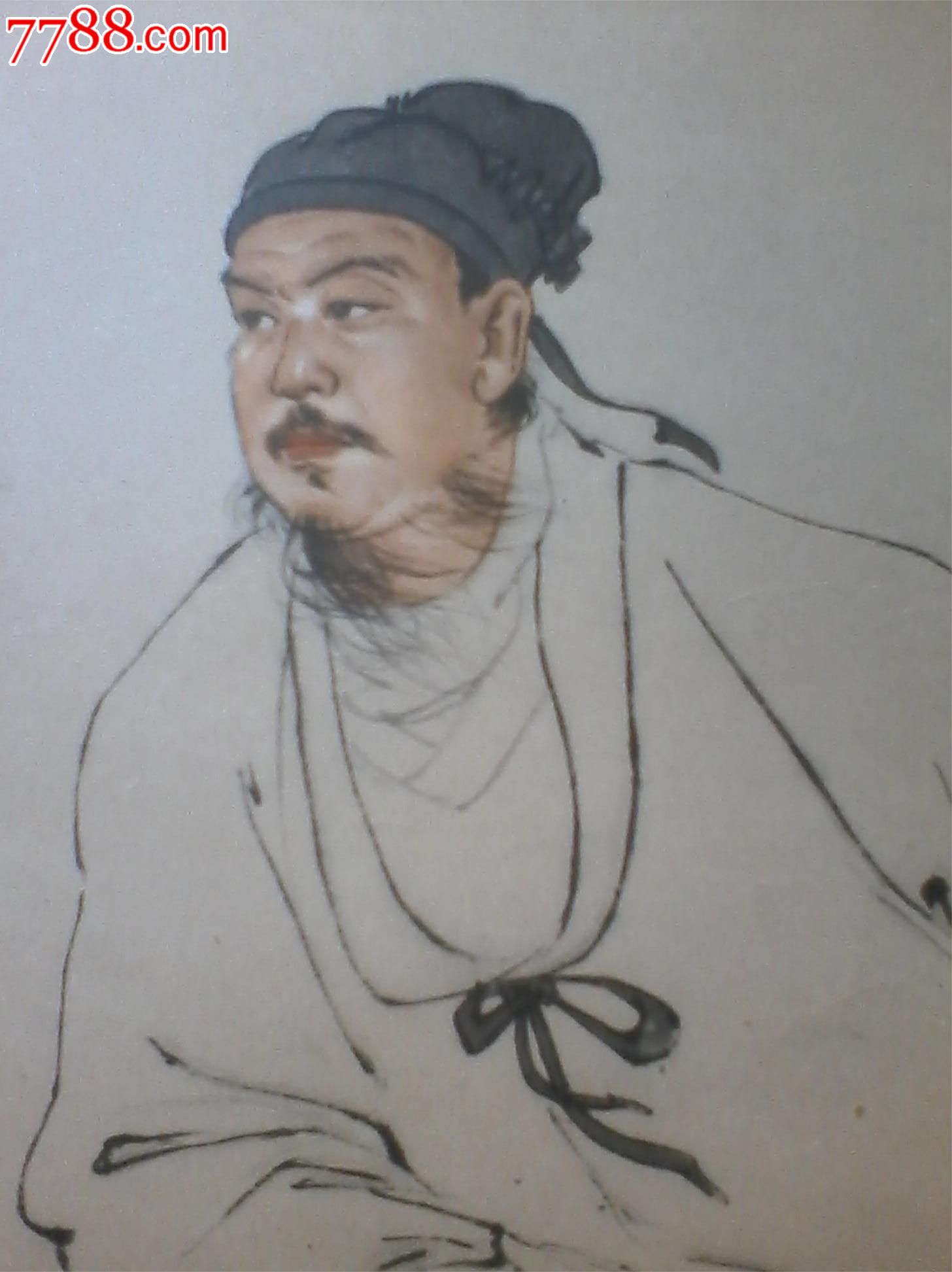 关汉卿画像(墨彩)_小画片_长江书院【中国收藏热线】